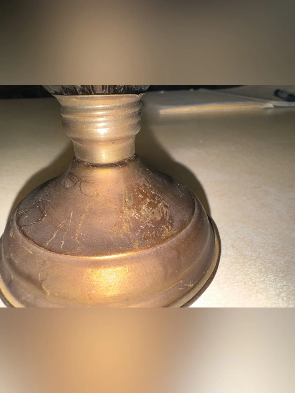 Vintage Miniature hurricane glass oil lamp